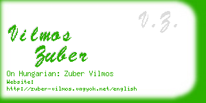 vilmos zuber business card